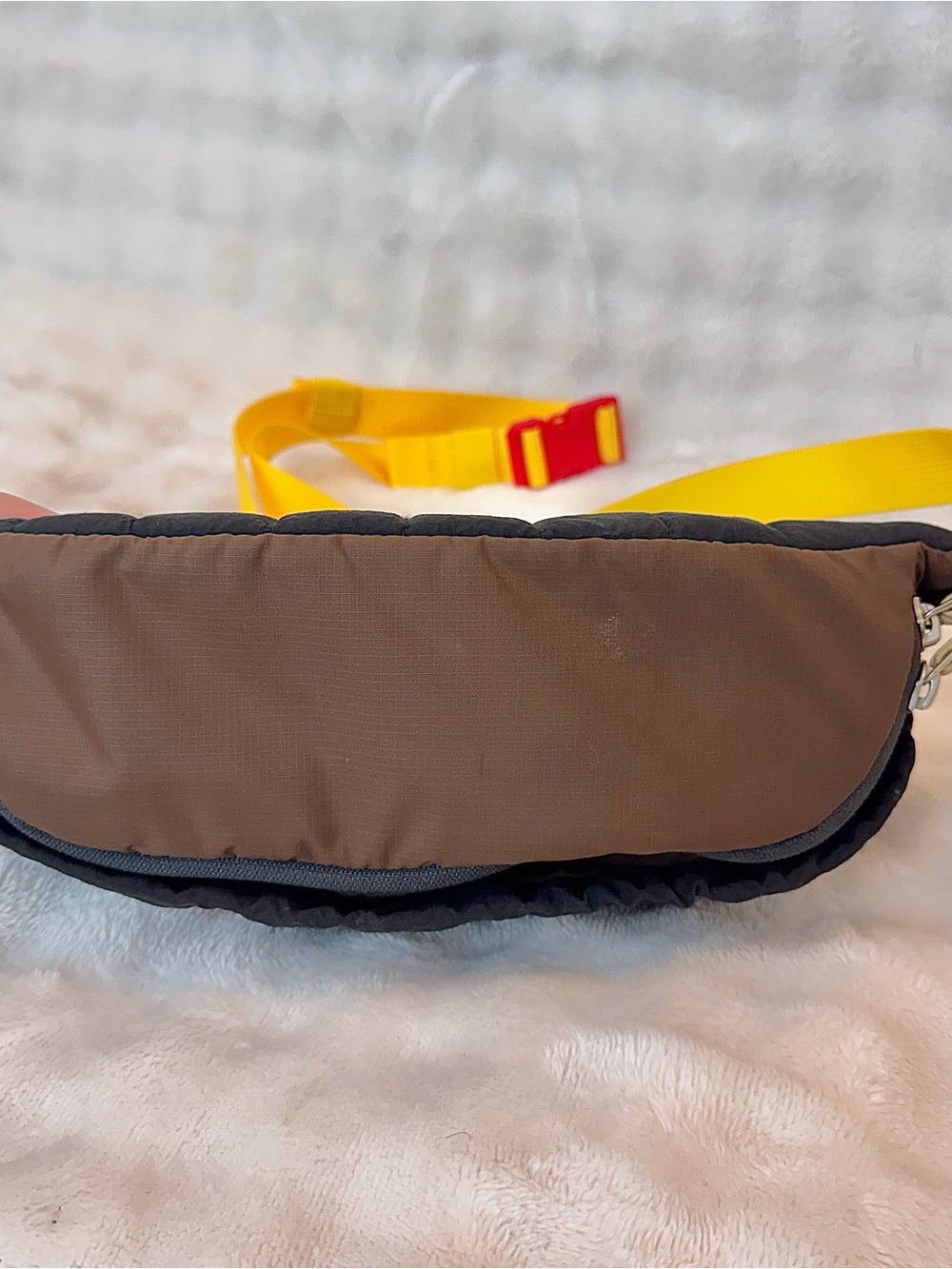 The North Face x Online Ceramics Black & Brown Belt Bag with Yellow Strap - Picture 3 of 15